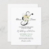 Elegante Schwarz-weiße Champagner Hochzeit Einladu (Vorne/Hinten)