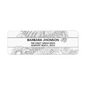 Elegante Schwarz-weiße Daisy-Rücksendeadresse (Vorne)