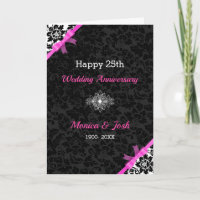 Elegante schwarz-weiße Damasken mit rosa Streifen