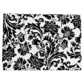 Elegante schwarz-weiße Damastenjungfrau Große Geschenktüte (Rückseite)