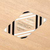 Elegante Schwarz-weiße Diamantstreifen Moderne Hoc Acryleinladungen (Ablage )