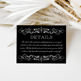 Elegante Schwarz-weiße Ehebetrezeption Begleitkarte