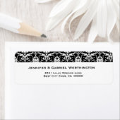 Elegante Schwarz-weiße Feather Damask Hochzeit (Insitu)