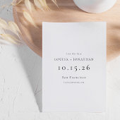 Elegante Schwarz-weiße feierliche Minimalistische Save The Date