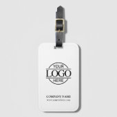 Elegante Schwarz-weiße Firmenlogos für Mitarbeiter Gepäckanhänger (Vorderseite Vertikal)