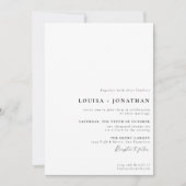 Elegante Schwarz-weiße formale Skriptminimale Hoch Einladung (Vorderseite)