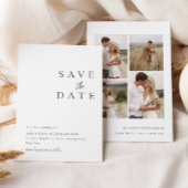 Elegante Schwarz-weiße Foto Collage Wedding Save The Date