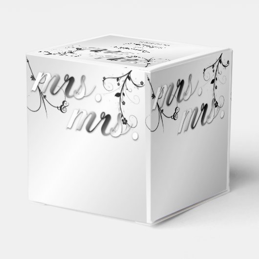 Elegante Schwarz-weiße Gastgeschenk Hochzeit Geschenkschachtel (Rückseite)