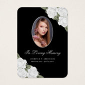 Elegante Schwarz-weiße Gedenkkarte (Vorderseite)