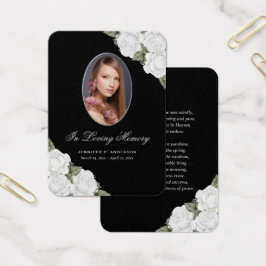 Elegante Schwarz-weiße Gedenkkarte