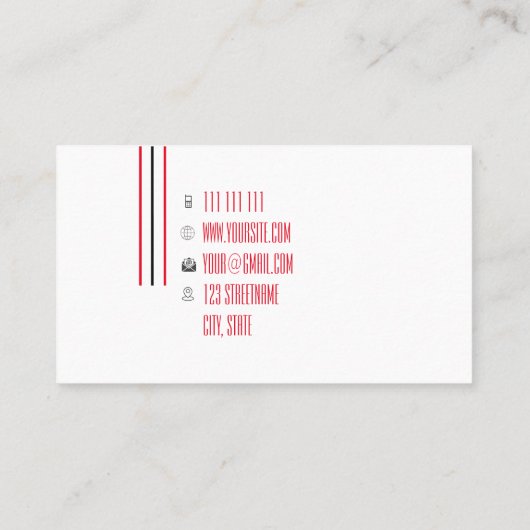 Elegante, Schwarz-weiße geometrische Formen Visitenkarte (Rückseite)