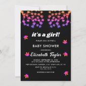 Elegante schwarz-weiße Glowy Fall Baby Dusche Einladung (Vorderseite)