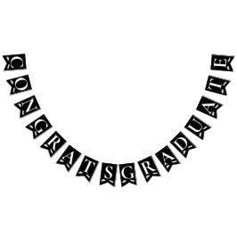 Elegante Schwarz-weiße Glückwunsch Graduate Cap, D Wimpelkette