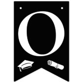 Elegante Schwarz-weiße Glückwunsch Graduate Cap, D Wimpelkette (Zweite Fahne)