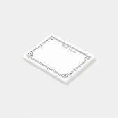 Elegante Schwarz-weiße Grenznotizen Personalisiert Post-it Klebezettel (angewinkelt)