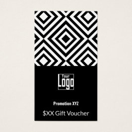 Elegante Schwarz-weiße Gutscheinkarte
