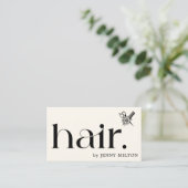 Elegante Schwarz-weiße Haare - Stillistische Ernen Visitenkarte (Stehend Vorderseite)