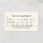 Elegante Schwarz-weiße Haare - Stillistische Ernen Visitenkarte (Rückseite)