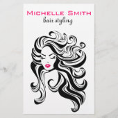 Elegante Schwarz-weiße Haarverlängerungen für Wavy Flyer (Vorne)