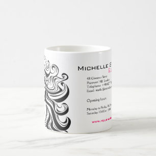 Elegante Schwarz-weiße Haarverlängerungen für Wavy Kaffeetasse