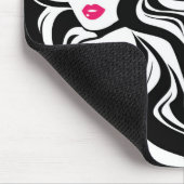 Elegante Schwarz-weiße Haarverlängerungen für Wavy Mousepad (Ecke)