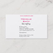 Elegante Schwarz-weiße Haarverlängerungen für Wavy Visitenkarte (Rückseite)