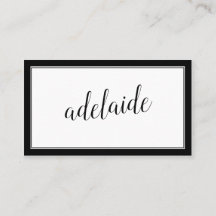 Elegante Schwarz-weiße handgeschriebene Skriptsign