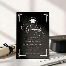 Elegante schwarz-weiße Hochschulabschluss
