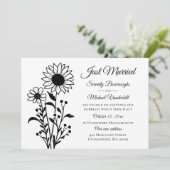 Elegante Schwarz-weiße Hochzeit Ankündigung (Stehend Vorderseite)