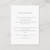 Elegante Schwarz-weiße Hochzeit Begleitkarte (Vorderseite)