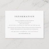 Elegante Schwarz-weiße Hochzeit Begleitkarte (Vorderseite)