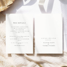 Elegante Schwarz-weiße Hochzeit Begleitkarte