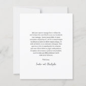 Elegante Schwarz-weiße Hochzeit Dankeschön Card (Rückseite)