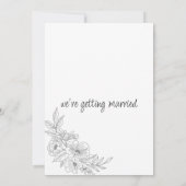 Elegante Schwarz-weiße Hochzeit Einladung (Rückseite)