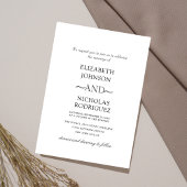 elegante, schwarz-weiße Hochzeit Einladung