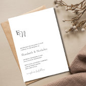 elegante, schwarz-weiße Hochzeit Einladung