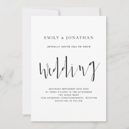 Elegante Schwarz-weiße Hochzeit Einladung