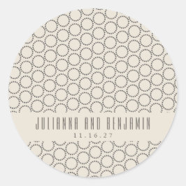 Elegante Schwarz-weiße Hochzeit für Mod aus dem Mi Runder Aufkleber