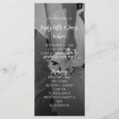Elegante schwarz-weiße Hochzeit Programm (Vorderseite)