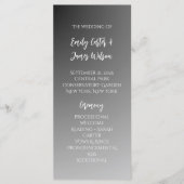 Elegante schwarz-weiße Hochzeit Programm (Vorderseite)