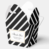 Elegante Schwarz-weiße Hochzeit Vielen Dank Geschenkschachtel (Geöffnet)