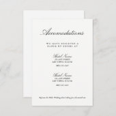 Elegante Schwarz-weiße Hochzeits-Anpassungs-Karte Begleitkarte (Vorne/Hinten)