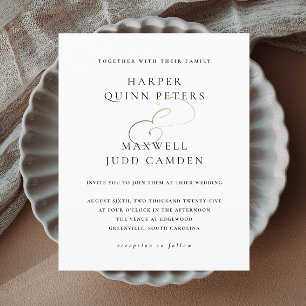 Elegante schwarz-weiße Hochzeitseinladung zum güns
