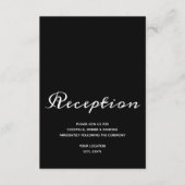 Elegante Schwarz-weiße Hochzeitsempfehlung Begleitkarte (Vorderseite)