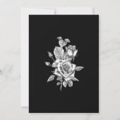 Elegante Schwarz-weiße Hochzeitsempfehlung Einladung (Rückseite)