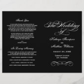 Elegante Schwarz-weiße Hochzeitsprogramme (Vorderseite)