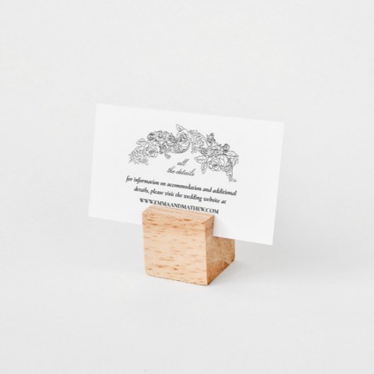 Elegante Schwarz-weiße Hochzeitsseite Begleitkarte