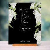 Elegante Schwarz-weiße Hydrangeas-Dusche Empfang Acrylschild (Neutral)