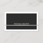 Elegante Schwarz-weiße Imitate Gold Line Anwalt Visitenkarte (Vorderseite)