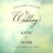 Elegante Schwarz-weiße Kalligrafie-Gebärdensignali Fensteraufkleber (Blatt 3)